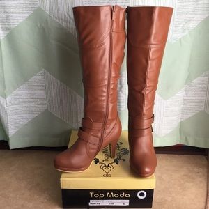 Below Knee Tan Boots